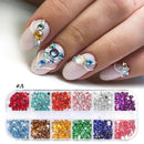 Nail Art Artificial Rhinestones Kit | 24 Colors Flat Back Nail Stones 3D Crystal Nail Art Supplies, Resin Artificial Rhinestones AB Pearl