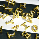 3D Metal Letter Nail Studs Decoration Glitter Golden Capital English Letters And Rhinestone Combination Set DIY Designs Supplies For Women