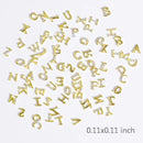 3D Metal Letter Nail Studs Decoration Glitter Golden Capital English Letters And Rhinestone Combination Set DIY Designs Supplies For Women