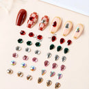 120 Pcs Nail Charms 3D Gems Rhinestones Nails Strass Nail Art Decorations Glitter Stone Accessories