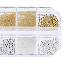 Golden And Silver Nail Art Metal Shell 3D Nail Decoration Studs Rhinestones Nail Art Design Charms Stone