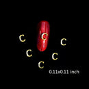 3D Metal Letter Nail Studs Decoration Glitter Golden Capital English Letters And Rhinestone Combination Set DIY Designs Supplies For Women