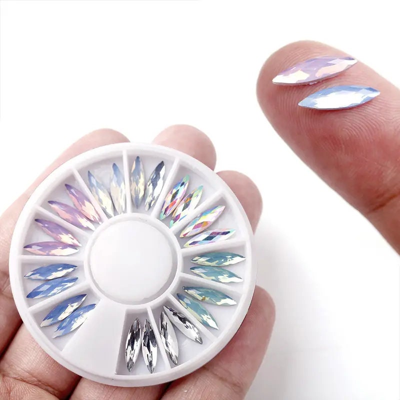 3D Acrylic Nail Art Tips Decoration Crystal Rhinestone Pearl Alloy Gem Wheel
