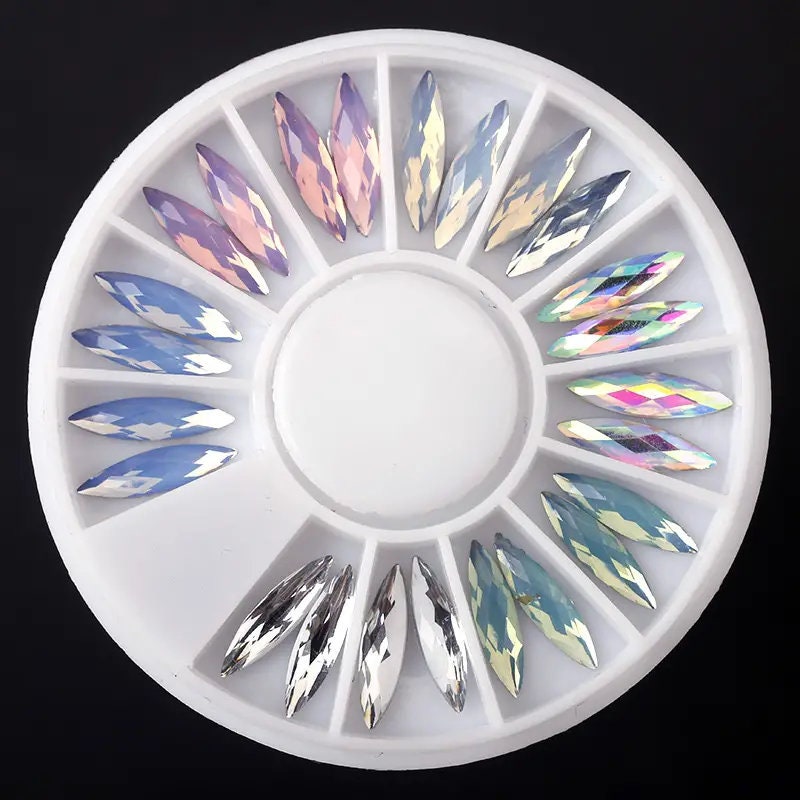 3D Acrylic Nail Art Tips Decoration Crystal Rhinestone Pearl Alloy Gem Wheel