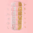 Golden And Silver Nail Art Metal Shell 3D Nail Decoration Studs Rhinestones Nail Art Design Charms Stone