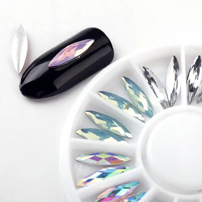 3D Acrylic Nail Art Tips Decoration Crystal Rhinestone Pearl Alloy Gem Wheel