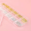 Golden And Silver Nail Art Metal Shell 3D Nail Decoration Studs Rhinestones Nail Art Design Charms Stone