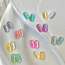 10 Pcs 3D Aurora Nail Gems | Artificial Flatback Rhinestones Charms For Nails | Light Change Glass Nail Art Charms | Nail Art Decoration