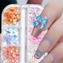 Bow Nail Charms For Acrylic Nails 3D Art Nail Charms Aurora Bow Nail Decoration Sticker Resin Manicure Jewelry Large Size Bow