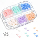 100Pcs Heart Nail Art Decals Heart Nail Glitter White Pink Heart Nail Art Decorations Purple Blue 3D Heart Nail Charms Resin Jewelry Parts