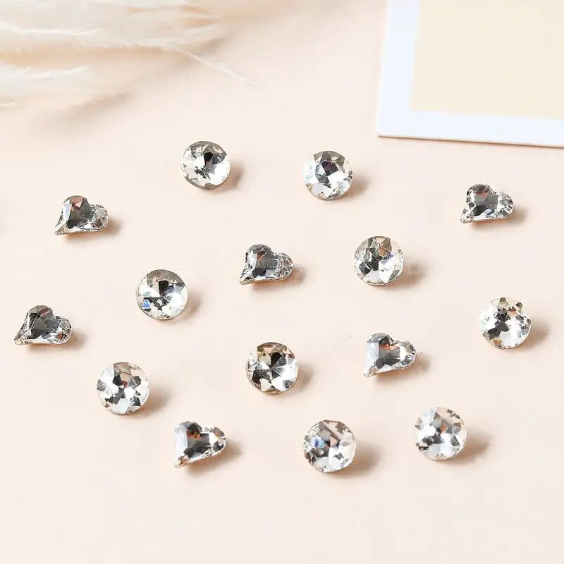3D Nail Art Rhinestones | Peach Heart Nail Charms 3D Nail Charm Nail Art Gem Nail Gems For Women Girls Crafts Nail Decorations Manicure
