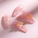 Bow Nail Charms For Acrylic Nails 3D Art Nail Charms Aurora Bow Nail Decoration Sticker Resin Manicure Jewelry Large Size Bow