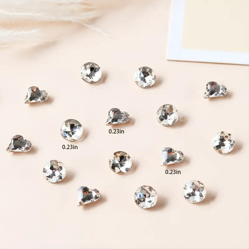 3D Nail Art Rhinestones | Peach Heart Nail Charms 3D Nail Charm Nail Art Gem Nail Gems For Women Girls Crafts Nail Decorations Manicure