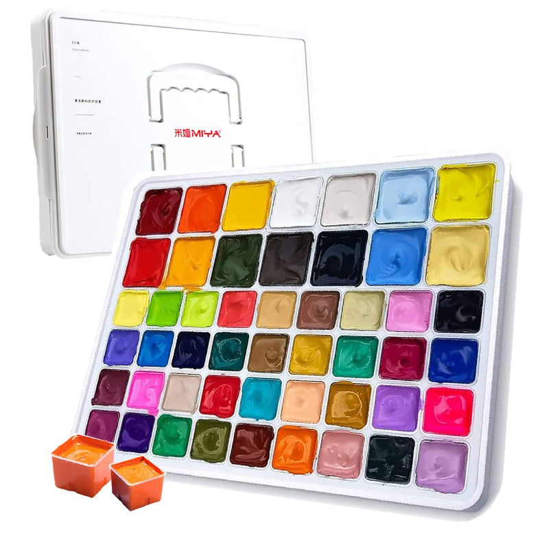 MIYA Gouache Paint Set 50 Colors | 36 Colors | Non-Toxic Opaque Watercolor Paint