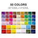 MIYA Gouache Paint Set 50 Colors | 36 Colors | Non-Toxic Opaque Watercolor Paint