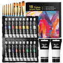 Acrylic Paint Set | Emooqi 18 Colors (22Ml) + 2 White (2.54Oz/75Ml) | No Fading