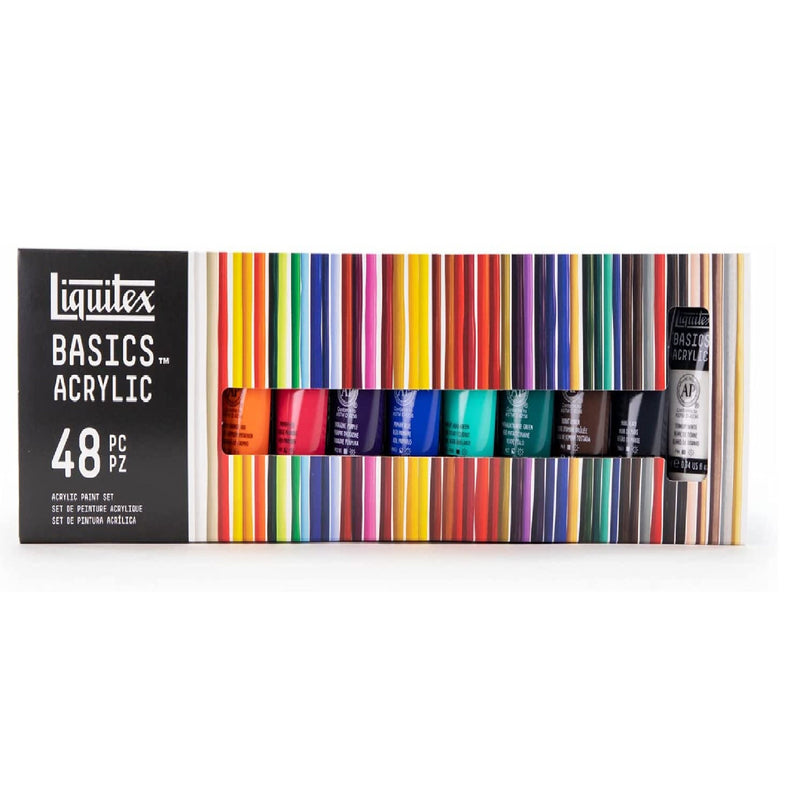 Liquitex BASICS Acrylic Paint 48 Tube Set | 22 Ml And Acrylic Paint BASICS | 4 Oz Tube | Silver