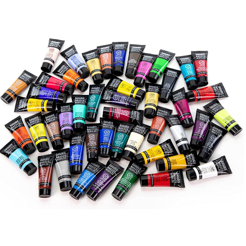  Liquitex Basics Acrylic Paint Set, Assorted Colors,  Set of 14 : Learning: Supplies