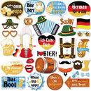 Konsait German Beer Photo Booth Pops (35Count) | Oktoberfest Photo Props Funny German Beer Festival Photo Booth with Sticks for Oktoberfest