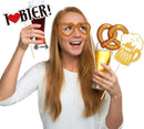 Konsait German Beer Photo Booth Pops (35Count) | Oktoberfest Photo Props Funny German Beer Festival Photo Booth with Sticks for Oktoberfest