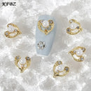 3D Golden Heart Nail Art Decals | Metal Charms Kits Love Metallic Art Stickers DIY Studs Decoration