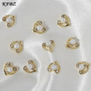 3D Golden Heart Nail Art Decals | Metal Charms Kits Love Metallic Art Stickers DIY Studs Decoration