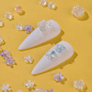 6 Grids 3D Cherry Blossom Nail Art Rhinestone Decoration Nail Charm Flatback Nails Accessories Tool For Women Girls DIY Nail