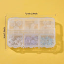 6 Grids 3D Cherry Blossom Nail Art Rhinestone Decoration Nail Charm Flatback Nails Accessories Tool For Women Girls DIY Nail