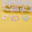 6 Grids 3D Cherry Blossom Nail Art Rhinestone Decoration Nail Charm Flatback Nails Accessories Tool For Women Girls DIY Nail