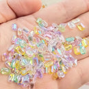 50 Pcs Candy Nail Aurora Cube Sugar Octagonal Diamond Shaped Crystal Ice Cube Nail Ornament 3D Flat Bottom Drill Resin Ice Transparent