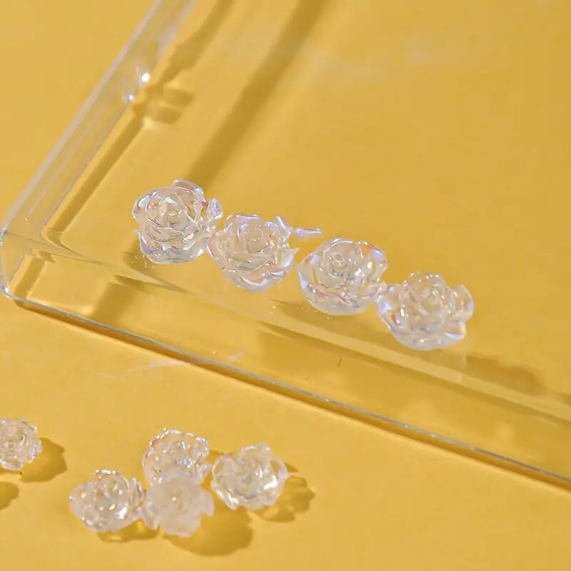 6 Grids 3D Cherry Blossom Nail Art Rhinestone Decoration Nail Charm Flatback Nails Accessories Tool For Women Girls DIY Nail