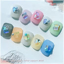 50 Pcs Candy Nail Aurora Cube Sugar Octagonal Diamond Shaped Crystal Ice Cube Nail Ornament 3D Flat Bottom Drill Resin Ice Transparent