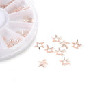 1 Box Pretty Rose Gold Starfish Shell Rivet Nail Studs Bead 3D Nail Art Decoration Circle Round Square Triangle Nail Wheel Tips Decoration