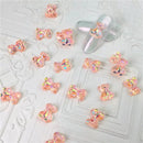 60 Pcs Nail Art Bear Accessories | Nail Decorations 3D Self-Adhesive Nail Decals