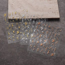 Nail Art Stickers Golden Rose Silver 3D Hollow Decals Mixed Irregular Designs Self Adhesive Fish Bone Nail Tips Decorations Salon