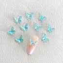 20 Pcs Aurora Butterfly Nail Charms | Multicolor Glitter Nail Gems 3D Double Layers Butterfly Rhinestones For Nails Jewelry Kawaii Nail