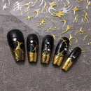 Nail Art Stickers Golden Rose Silver 3D Hollow Decals Mixed Irregular Designs Self Adhesive Fish Bone Nail Tips Decorations Salon