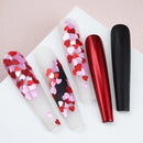 3D Heart Nail Glitter Sequins | Holographic Laser Heart Nail Art Stickers Decals Valentine's Day Glitter Flakes Shiny Blue Red Purple Green