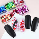 3D Heart Nail Glitter Sequins | Holographic Laser Heart Nail Art Stickers Decals Valentine's Day Glitter Flakes Shiny Blue Red Purple Green