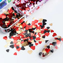 3D Heart Nail Glitter Sequins | Holographic Laser Heart Nail Art Stickers Decals Valentine's Day Glitter Flakes Shiny Blue Red Purple Green