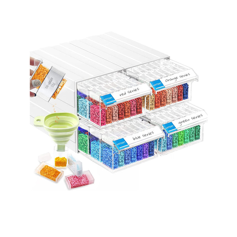 ARTDOT Diamond Painting Storage Containers, 4 Pack Stackable Bead