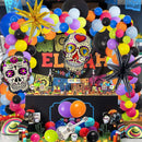 172pcs Day of the Dead Balloon Arch Garland Kit | Dia De Los Muertos Decor Colorful Balloons with Sugar Skull Cone Foil Balloons