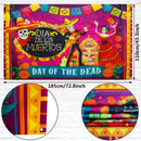 Day of The Dead Backdrop Banner | 6 x 3.6 ft The Dead Party Supplies Skull Photo Booth Background for Halloween- Party Decorations