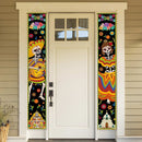 Allenjoy Mexican Day of the Dead Porch Signs Hanging Wall Door Banner Skeleton Guitar Decorations Polyester | 11.8x70.9 Inch 2PCS