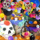 172pcs Day of the Dead Balloon Arch Garland Kit | Dia De Los Muertos Decor Colorful Balloons with Sugar Skull Cone Foil Balloons