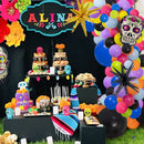 172pcs Day of the Dead Balloon Arch Garland Kit | Dia De Los Muertos Decor Colorful Balloons with Sugar Skull Cone Foil Balloons