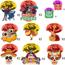 36 Pcs Dia De Los Muertos Decorations Hanging Swirls | NO-DIY Day Of The Dead Decorations Sugar Skull Decorations Hanging Decorations