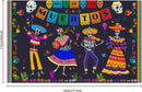 Day of The Dead Backdrop for Mexican Fiesta Sugar Skull Flowers Background Dia DE Los Muertos Birthday Halloween Party Supplies (Dance)