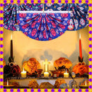 6 Pieces Halloween Bunting Flag Day of The Dead Bunting Flag Pleated Fan Flag 1.5 x 3 Feet Flag Bunting for Porch Yard Hanging Bunting