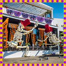 6 Pieces Halloween Bunting Flag Day of The Dead Bunting Flag Pleated Fan Flag 1.5 x 3 Feet Flag Bunting for Porch Yard Hanging Bunting